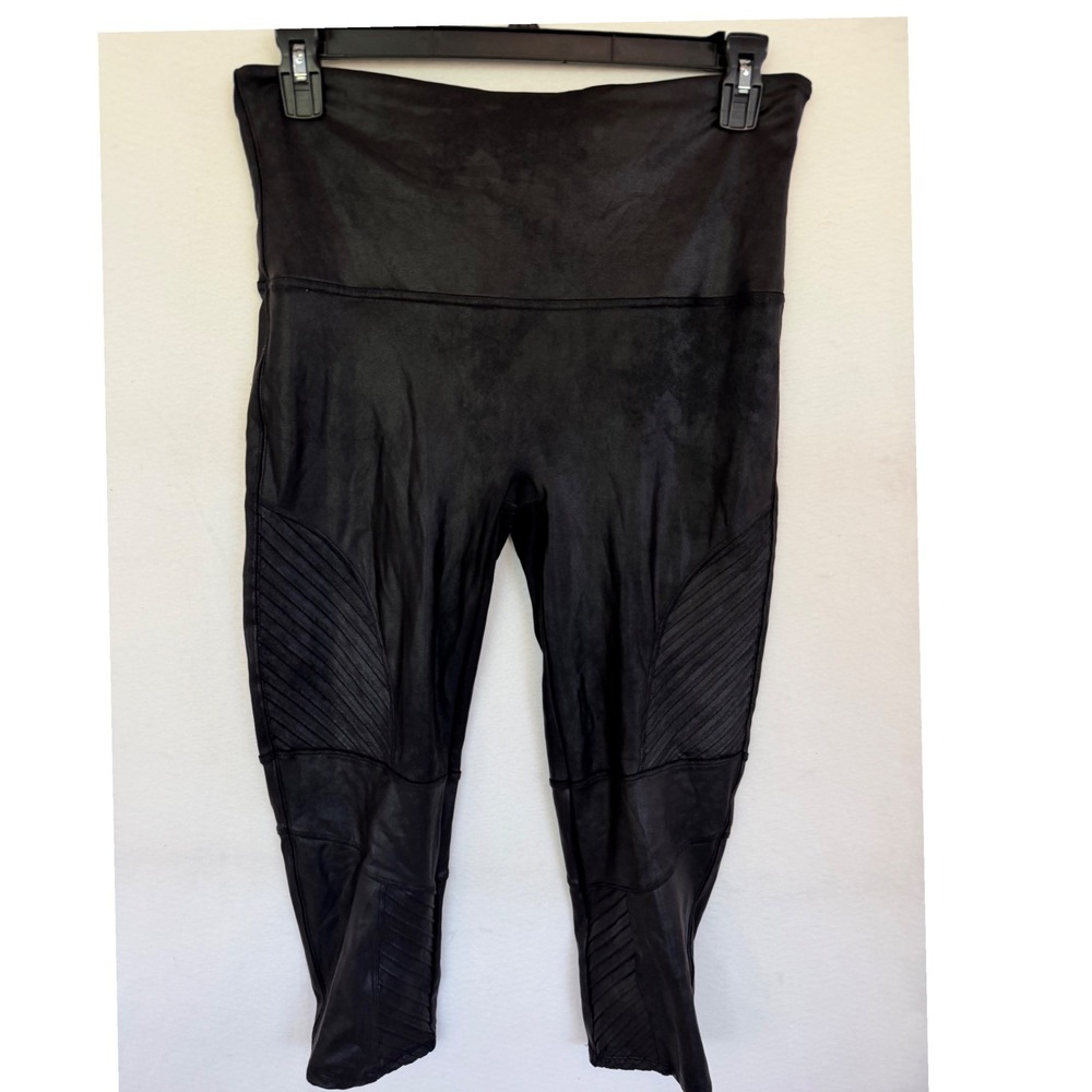 Spanx Faux Leather Moto Leggings Plus Size 2X Black *ALTERED LENGTH